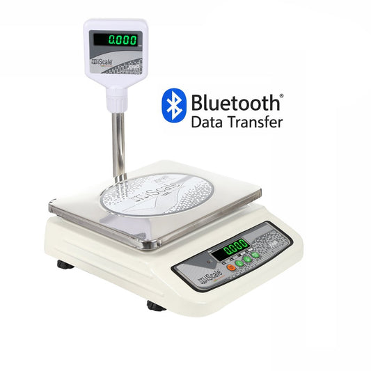 iScale i-05 Bluetooth Platform Scale | 30kg× 1g | MS Pan size 250x300mm | Front & Pole Green Display | Free Android/Pc App Billing | For Commercial & Industrial Use