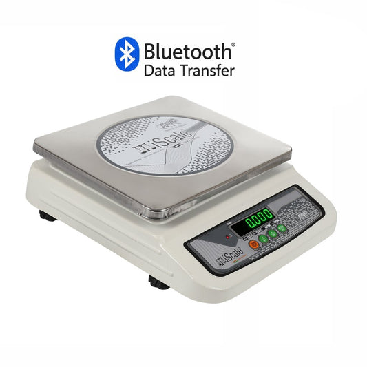iScale i-06 Bluetooth Weighing Scale | 30kg × 1g | Front & Back Double Display Green| Free Easy to use Android/Pc App for Quick Billing | MS body & pan 10×12 inch | Kirana Shop, Kitchen and Commercial Purposes with Certificate