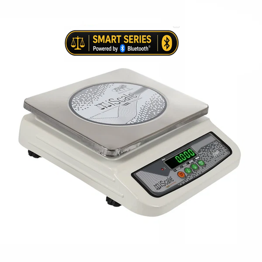 iScale S-06 30kg x 1g Smart Bluetooth Scale | Stamp & Certificate | 250x300mm SS Pan | Free Android & Windows Weight Recording App | Front & Back Green Display