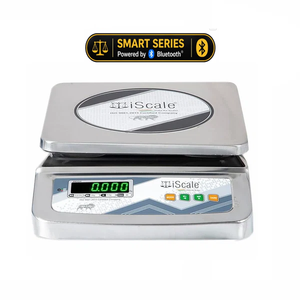 iScale S-07 30kg x 1g Smart Bluetooth Scale | Stamp & Certificate | 250x300mm SS Pan | Free Android & Windows Weight Recording App | Front & Back Green Display