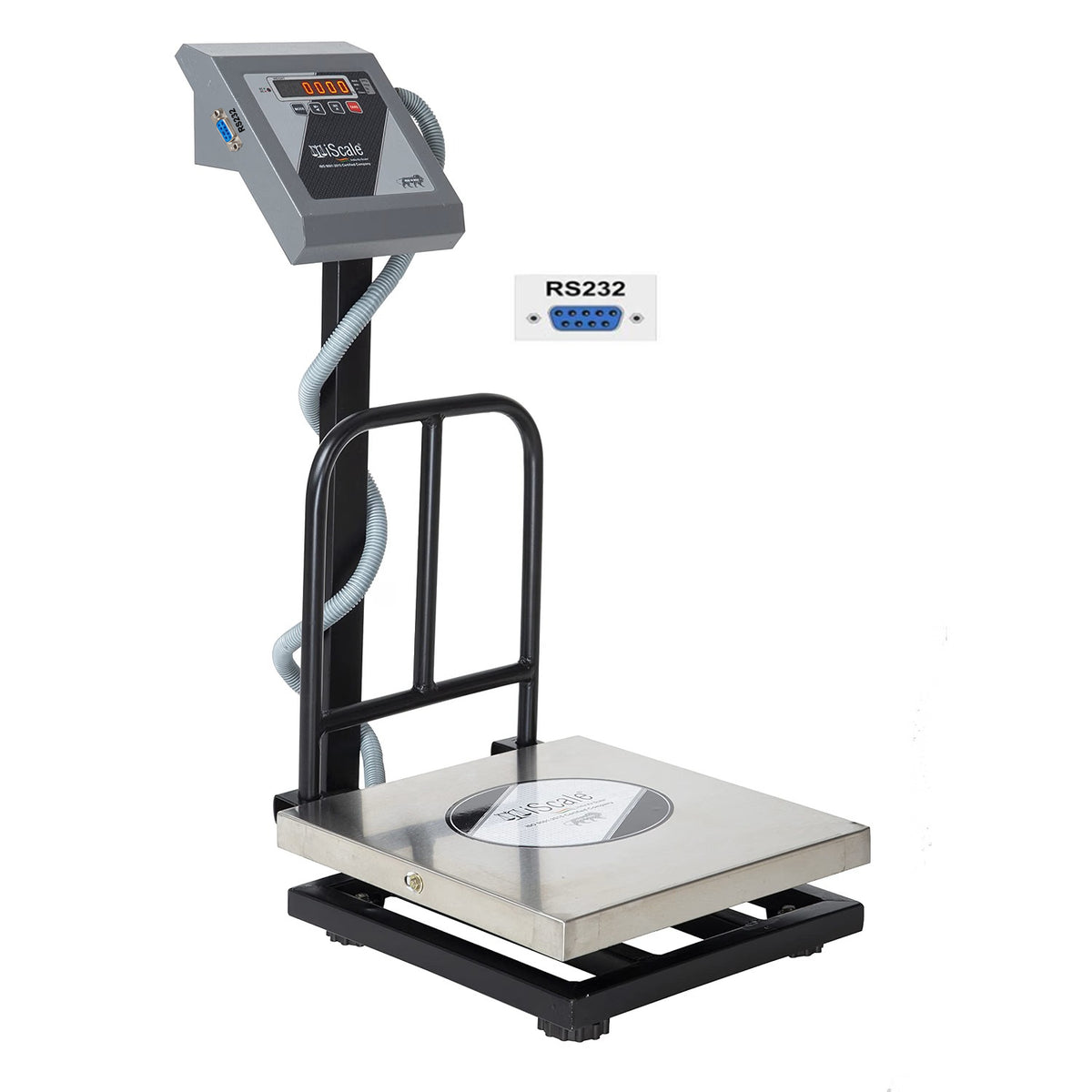 iScale i-11-RS232, 50kg x 5g platform scale, 350x350mm SS Pan, Front & Back Red Display,With RS232 Serial Port, Chargeable