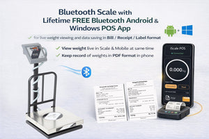 iScale i-12 Bluetooth Platform Scale | 100kg× 10g | SS Pan size 400x400mm | Front & Back Red Display | Free Android/Pc App Billing | For Commercial & Industrial Use
