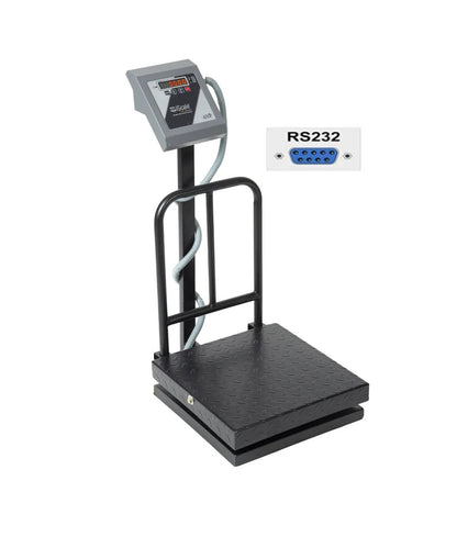 iScale i-13-RS232, 100kg x 10g platform scale, 400x400mm MS Pan, Front & Back Red Display with RS232 Serial Port, Chargeable