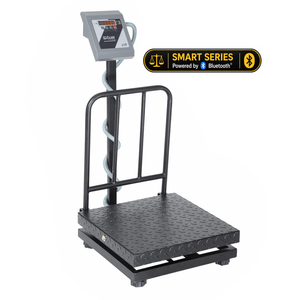 iScale S-15, 150kg x 20g Smart Bluetooth Scale | Stamp & Certificate | 450x450mm MS Pan | Free Android & Windows Weight Recording App | Front & Back Red Display