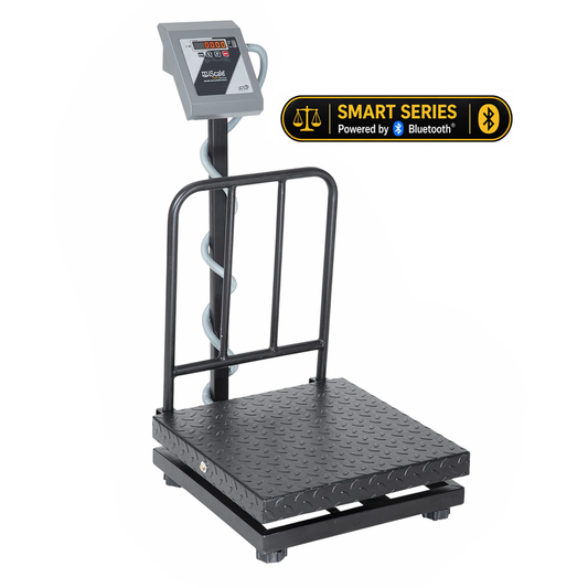 iScale S-15, 150kg x 20g Smart Bluetooth Scale | Stamp & Certificate | 450x450mm MS Pan | Free Android & Windows Weight Recording App | Front & Back Red Display
