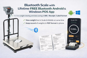 iScale i-14 Bluetooth Platform Scale | 150kg× 20g | SS Pan size 450x450mm | Front & Back Red Display | Free Android/Pc App Billing | For Commercial & Industrial Use