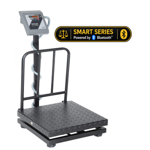 iScale S-19, 500kg x 50g Smart Bluetooth Scale | Stamp & Certificate | 600x600mm MS Pan | Free Android & Windows Weight Recording App | Front & Back Red Display