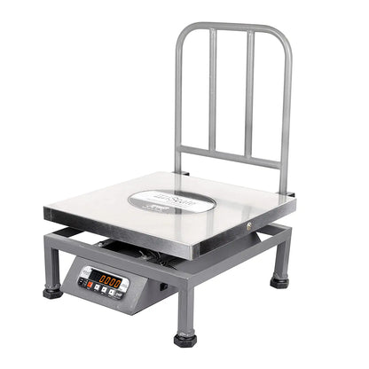 iScale i-22, 150kg x 20g commercial portable scale with stamp & certificate, 400x400mm SS Pan, Front & Back Red Display, Chargeable