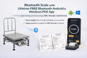 iScale i-23 Bluetooth Platform Scale | 200kg× 20g | MS Pan size 400x400mm | Front & Back Red Display | Free Android/Pc App Billing | For Commercial & Industrial Use