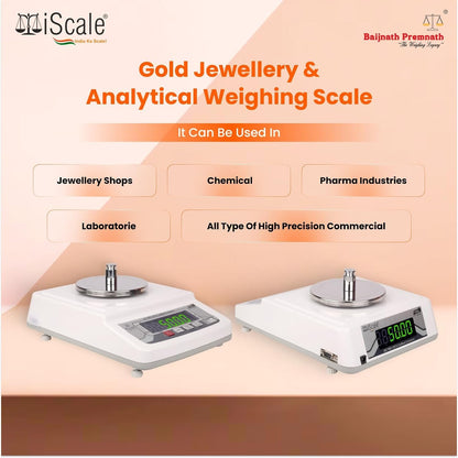 iScale i-31 600g x10mg (0.01g) Analytical Balance/Gold Weighing Scale for Jewelry, Labs and Commercial uses with Windshield Cover, Front & Back double display