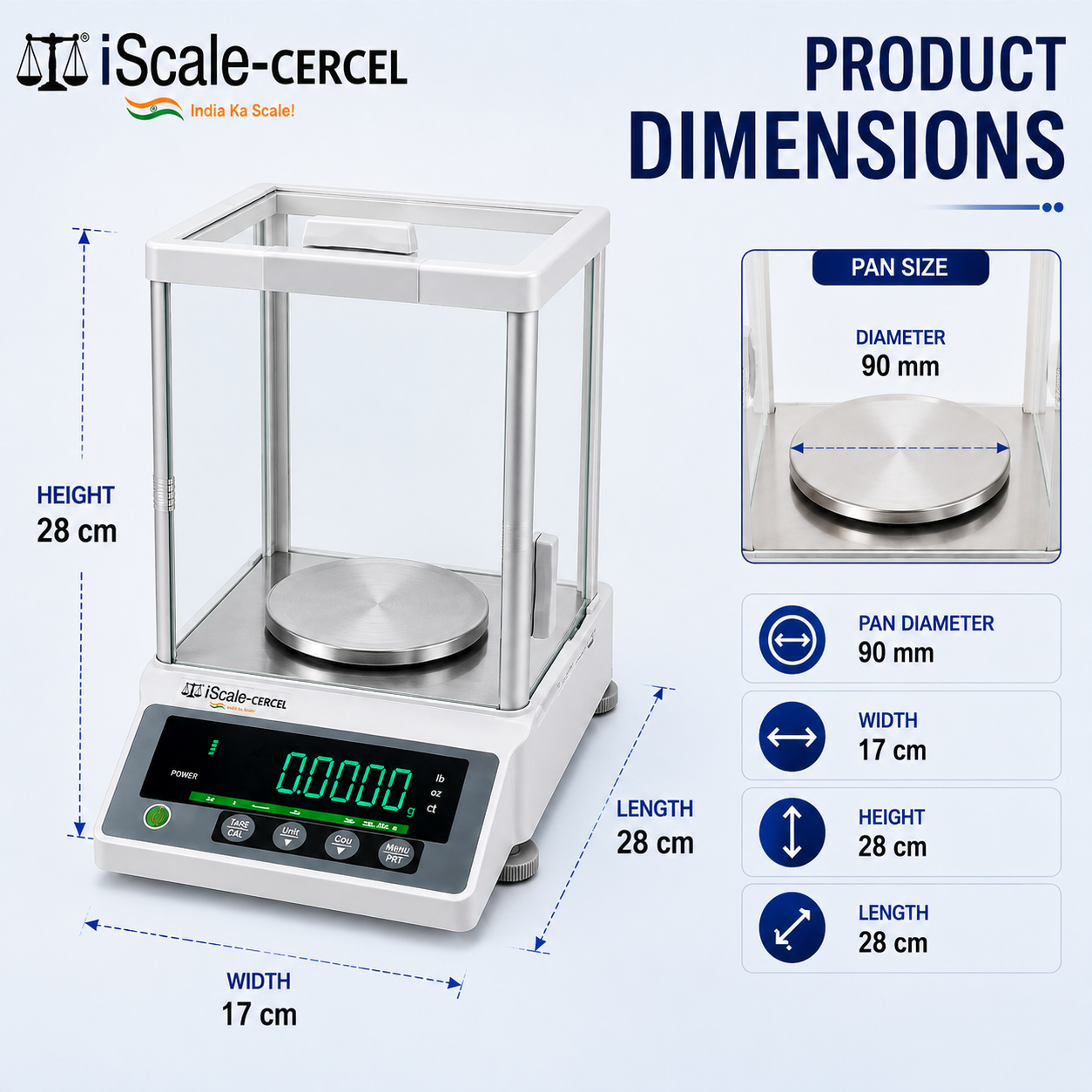 iScale Cerkel i-35 Analytical Balance 510g x 0.001g (1mg) |  NABL Calibration Certificate & 200g Test Weight | Ideal for Gold Jewellery, Lab & Research purpose |