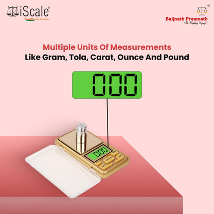 Baijnath Premnath KES Professional Pocket Scale - 200g x 0.01g Precision, Ideal for Jewelry and Lab Use - Golden Edition(Not A Legal Scale for Commercial use )