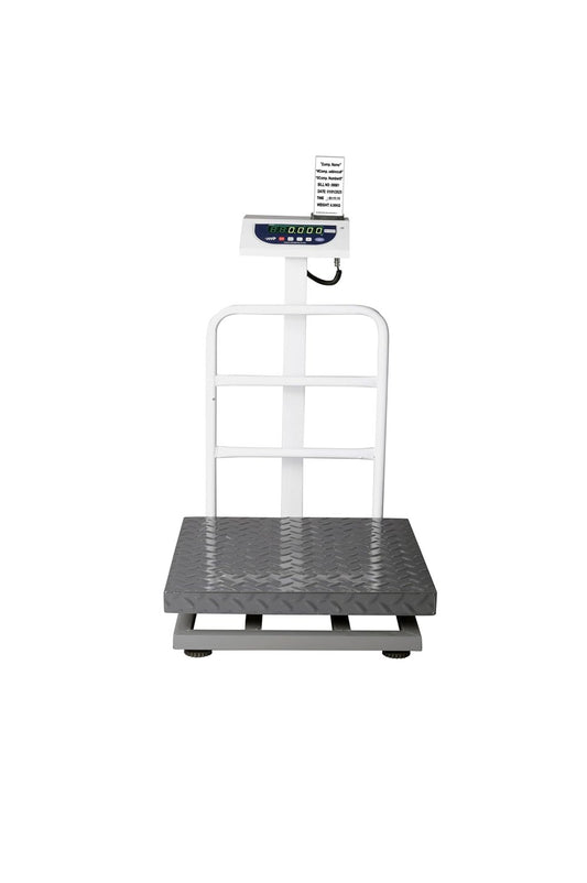 iScale P-150M: 150kg x 20g Commercial Scale with Weight Slip Printing by Built-in Thermal Printer, 450x450mm Mild Steel Chequered Platform, Calibration Certificate Included