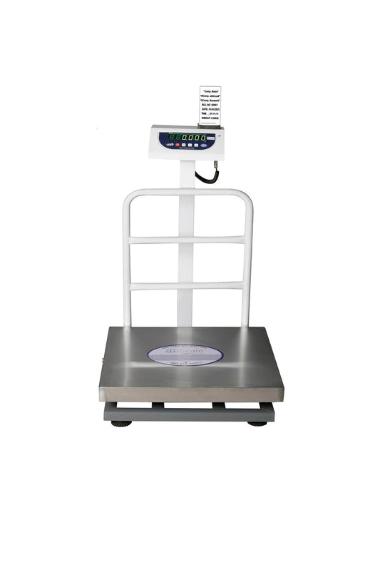 iScale P-150S: 150kg x 20g Commercial Scale with Weight Slip Printing by Built-in Thermal Printer, 450x450mm Stainless Steel Pan, Calibration Certificate Included