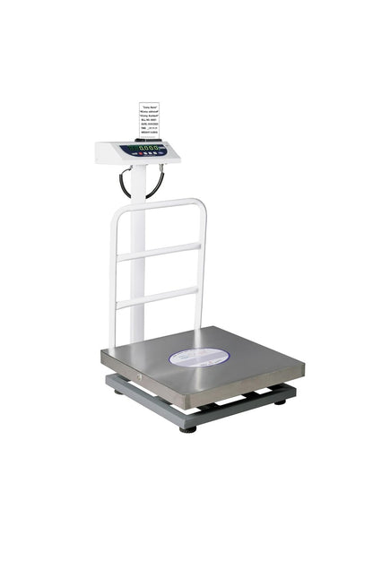 iScale P-200S: 200kg x 20g Commercial Scale with Weight Slip Printing by Built-in Thermal Printer, 500x500mm Stainless Steel Pan, Calibration Certificate Included