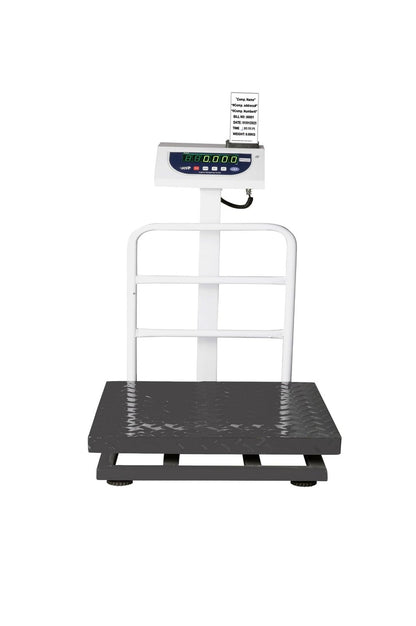 iScale P-300M: 300kg x 50g Commercial Scale with Weight Slip Printing by Built-in Thermal Printer, 600x600mm Mild Steel Chequered Platform, Calibration Certificate Included