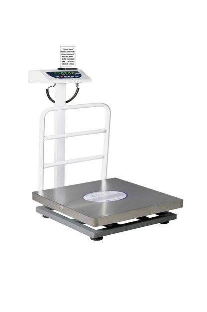 iScale P-300S: 300kg x 50g Commercial Scale with Weight Slip Printing by Built-in Thermal Printer, 600x600mm Stainless Steel Platform, Calibration Certificate Included