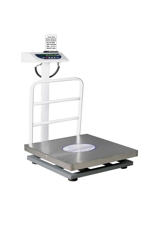 iScale P-300S: 300kg x 50g Commercial Scale with Weight Slip Printing by Built-in Thermal Printer, 600x600mm Stainless Steel Platform, Calibration Certificate Included