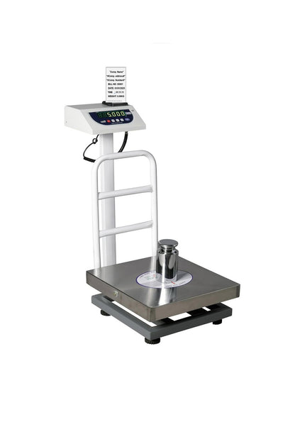 iScale P-100S: 100kg x 10g Commercial Scale with Weight Slip Printing by Built-in Thermal Printer, 400x400mm Stainless Steel Pan, Calibration Certificate Included