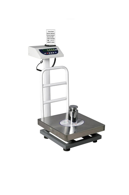 iScale P-100S: 100kg x 10g Commercial Scale with Weight Slip Printing by Built-in Thermal Printer, 400x400mm Stainless Steel Pan, Calibration Certificate Included
