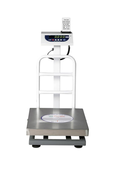 iScale P-50S: 50kg x 5g Commercial Scale with Weight Slip Printing by Built-in Thermal Printer, 350x350mm Stainless Steel Pan, Calibration Certificate Included