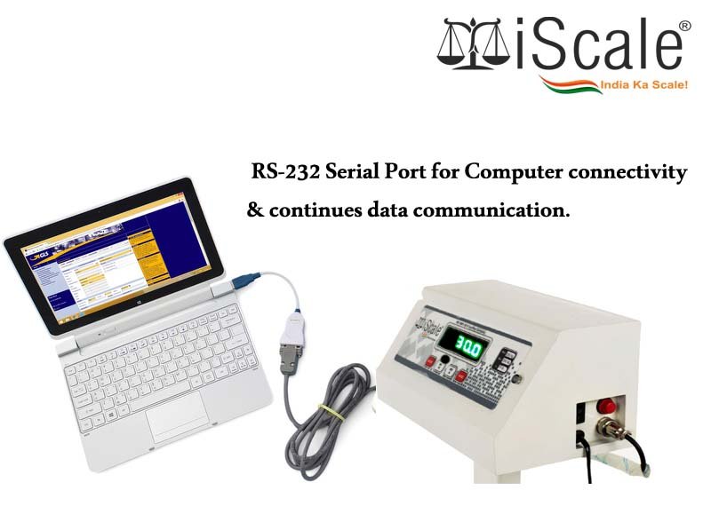 iScale ISP-500M Capacity 500kg x 50g Accuracy,Electronic Weighing Scale with Front Back Double Display, MS Pan,24x24" with RS232 Serial port for computer connectivity & continues data transmission