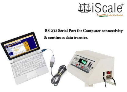 iScale ISP-200M Capacity 200kg x 20g Accuracy,Electronic Weighing Scale with Front Back Double Display, MS Pan,20x20" with RS232 Serial port for computer connectivity & continues data transmission