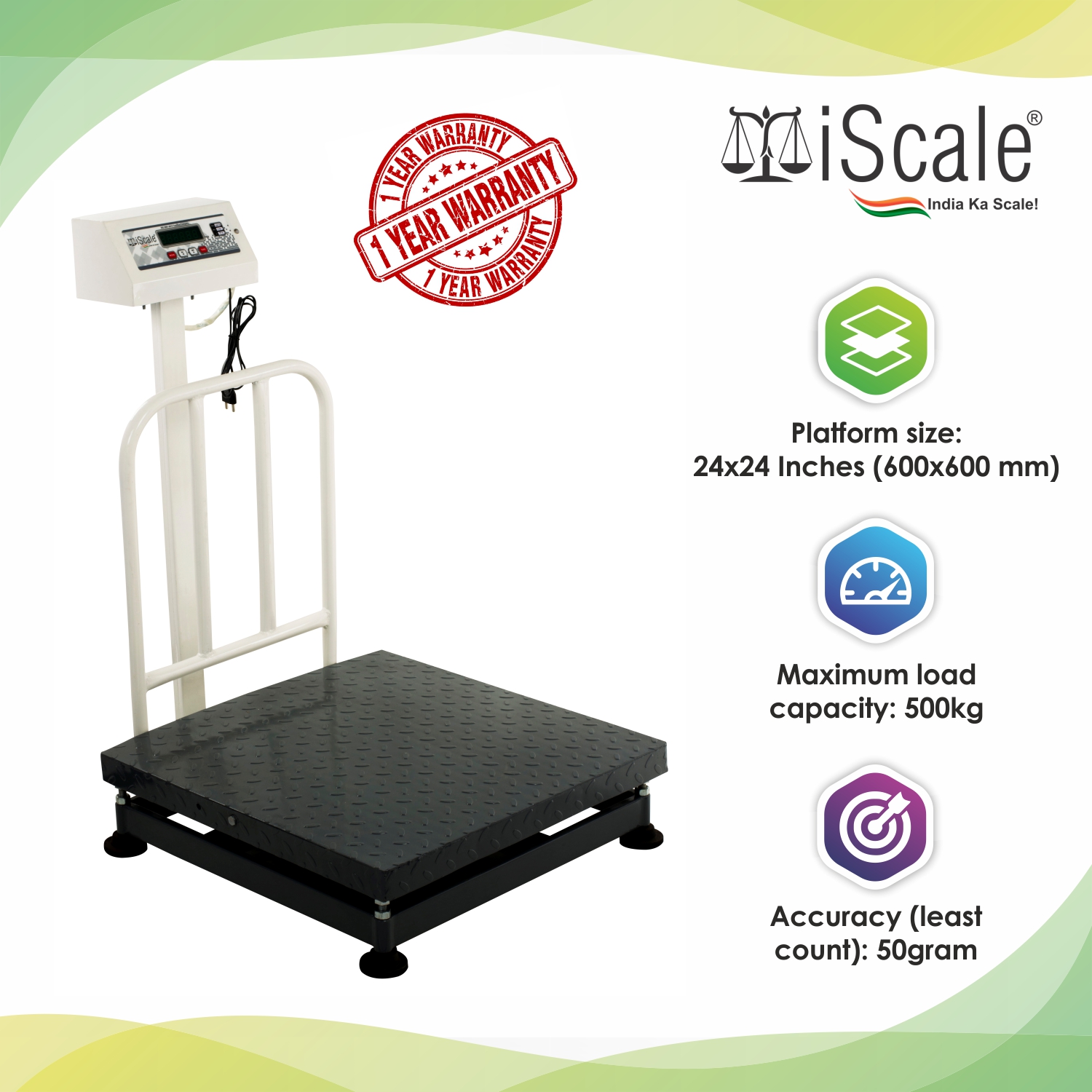 iScale 500kg digital weighing scale for shop kitchen industry factory
