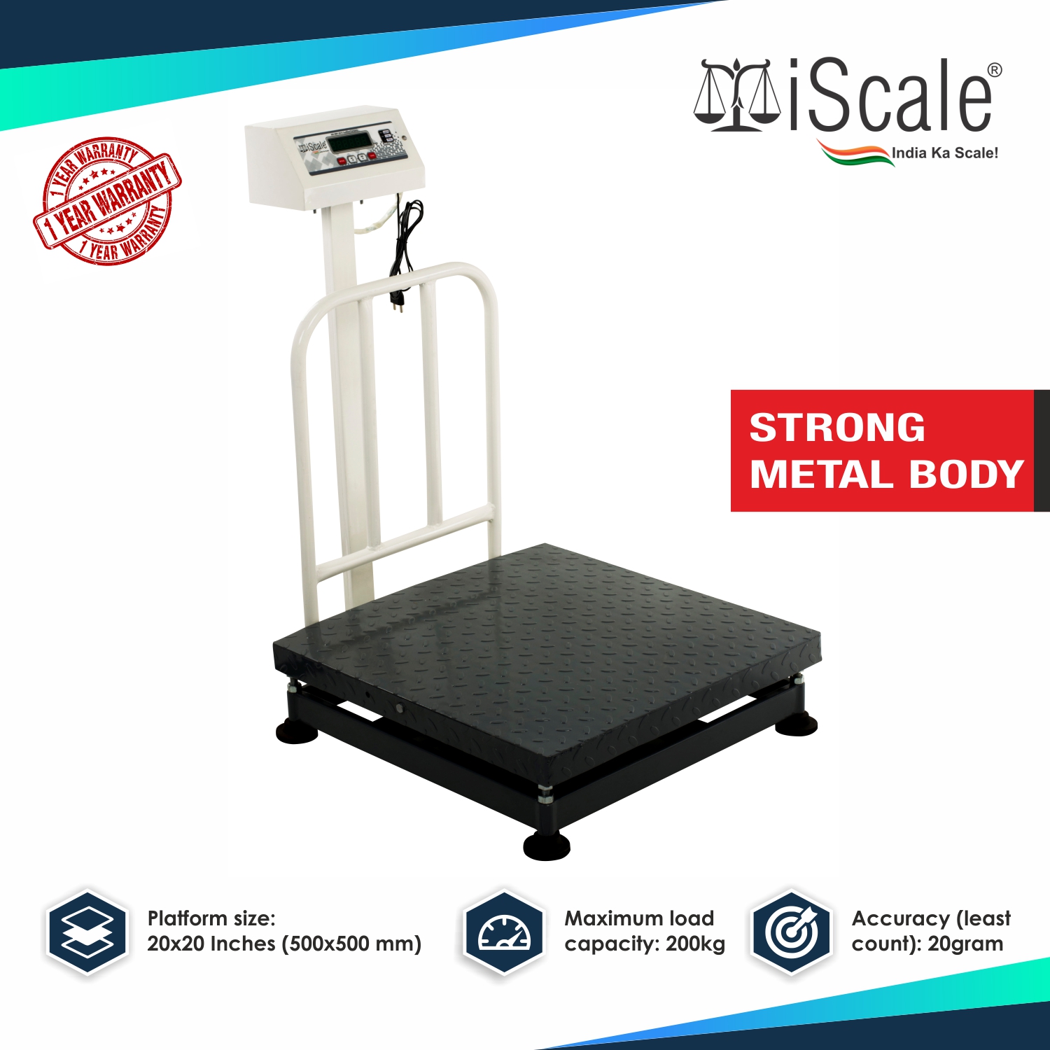 iScale 200kg heavy duty platform scale digital for shop and industry