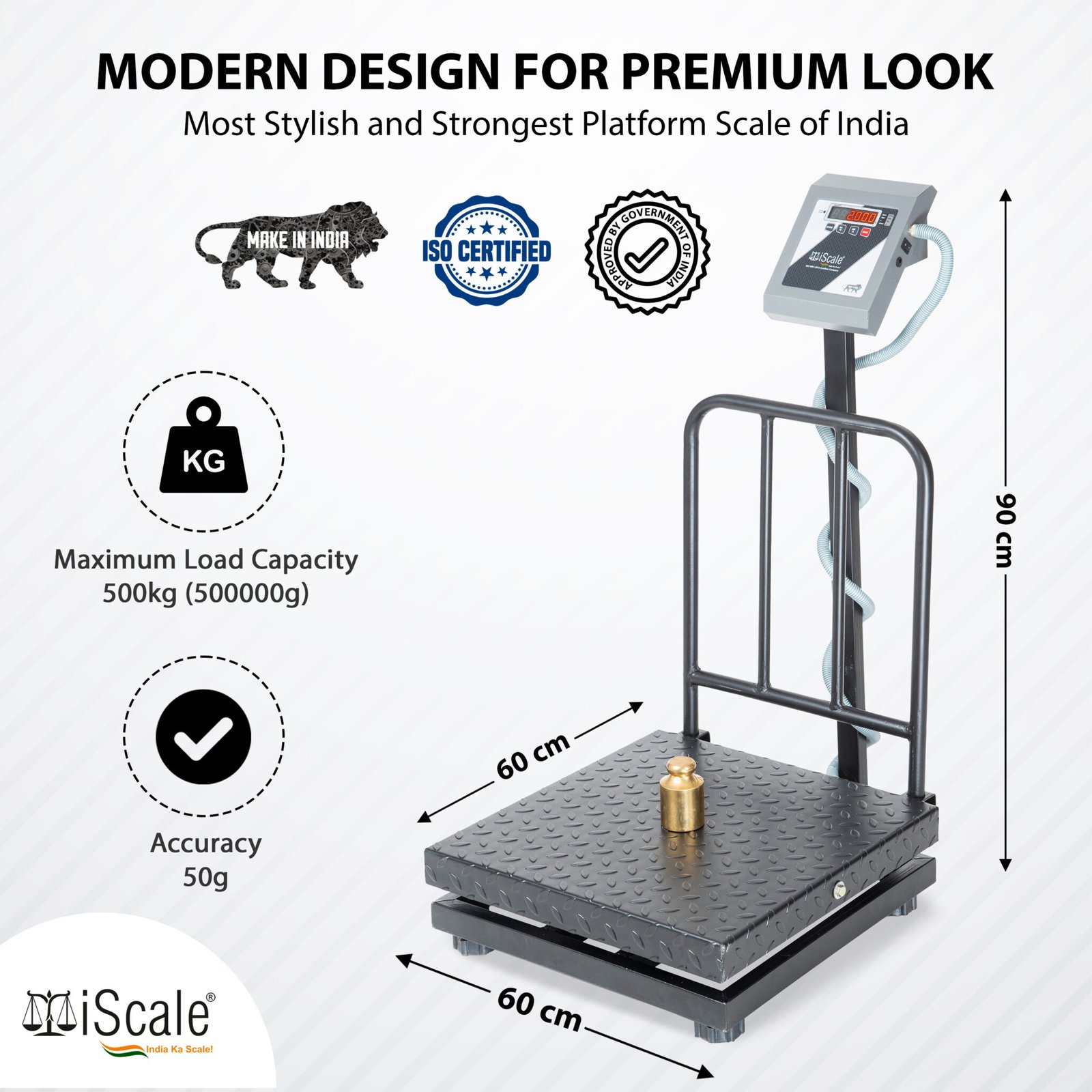 iScale i19 Weight Capacity 500kg x 50g Accuracy,Chargeable Digital